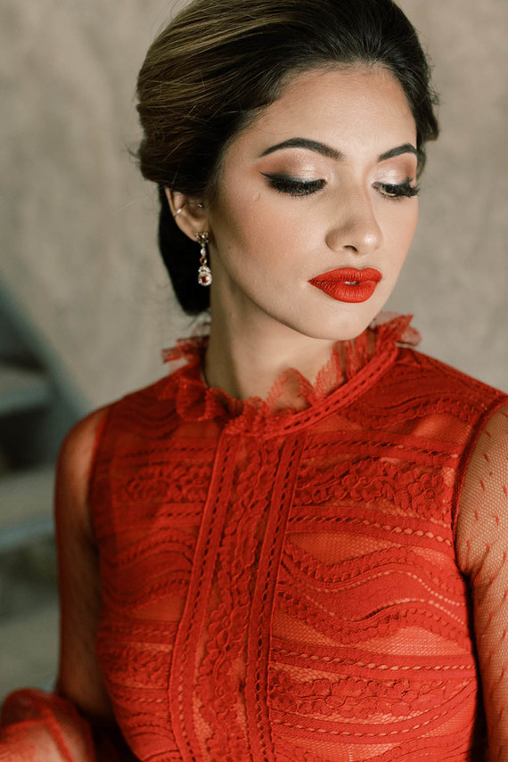 Red holiday party dress