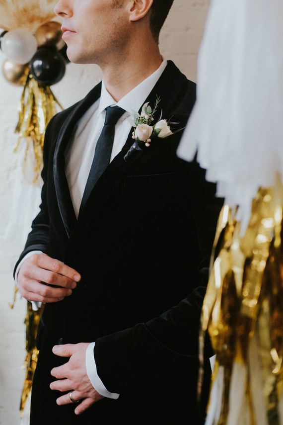 Winter groom's suit