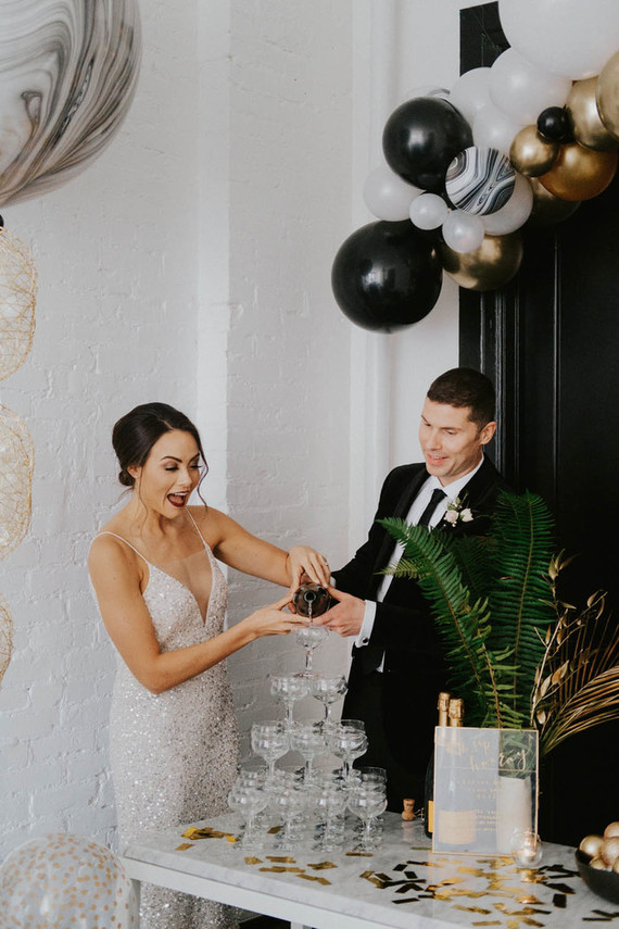 NYE champagne tower
