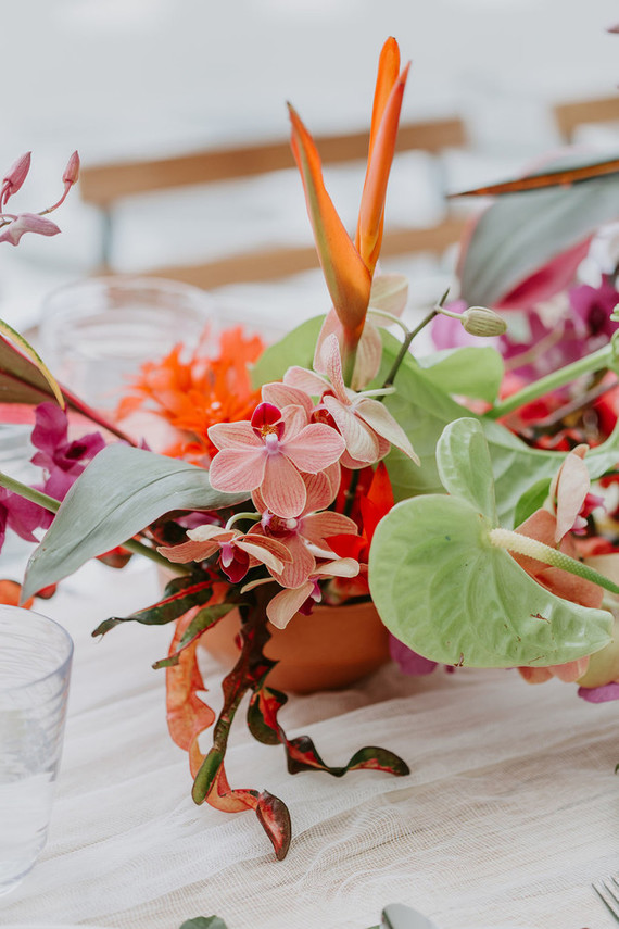 Tropical wedding flowers