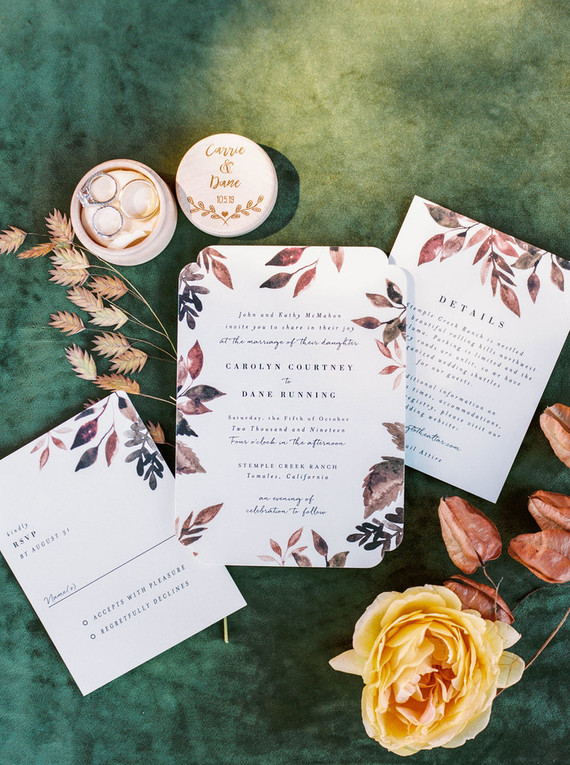 fall wedding invitations