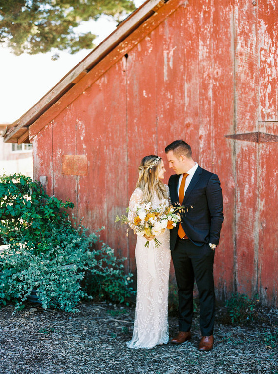 Barn wedding portrait