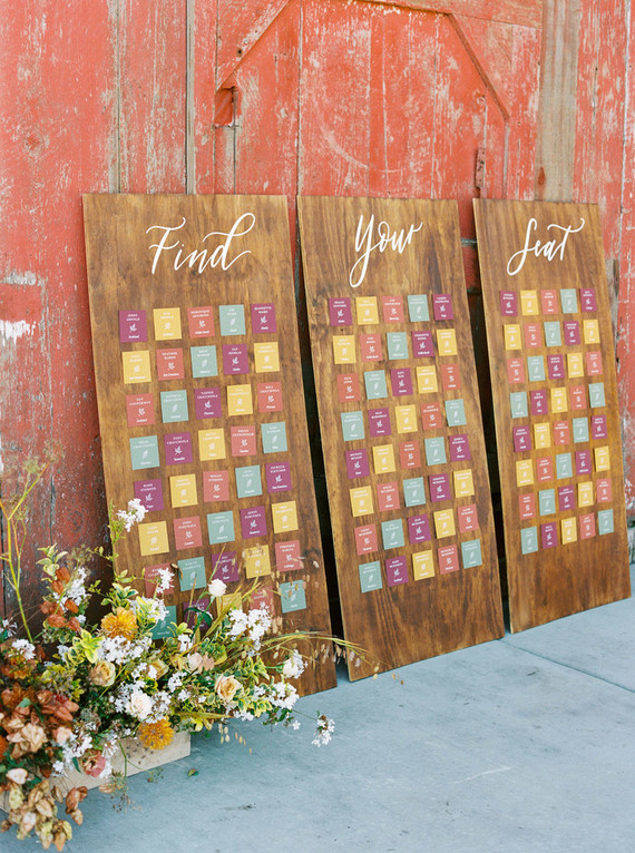 colorful seating chart idea