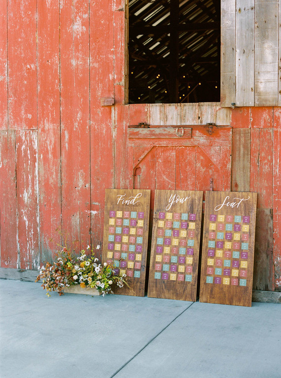 colorful seating chart idea Inspiration
