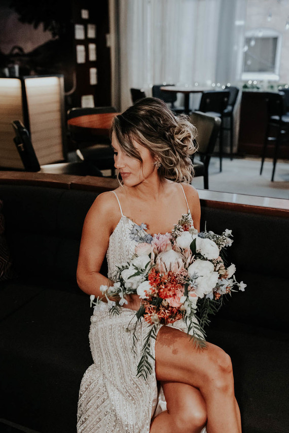 King protea bridal bouquet Inspiration