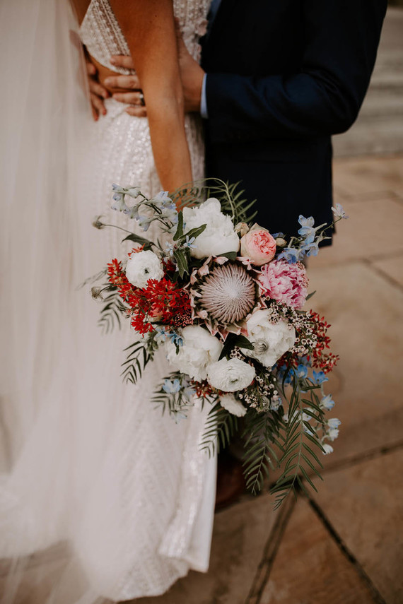 King protea bridal bouquet