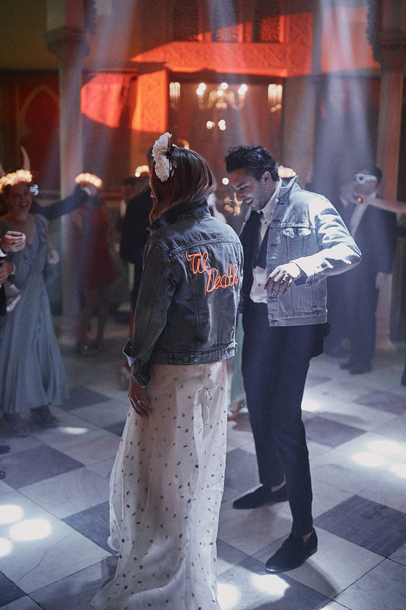 bride and groom jackets