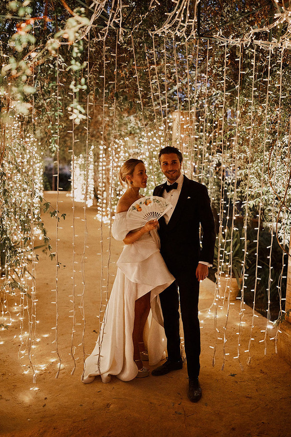 bridal portrait with lights