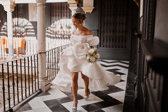 modern wedding gown