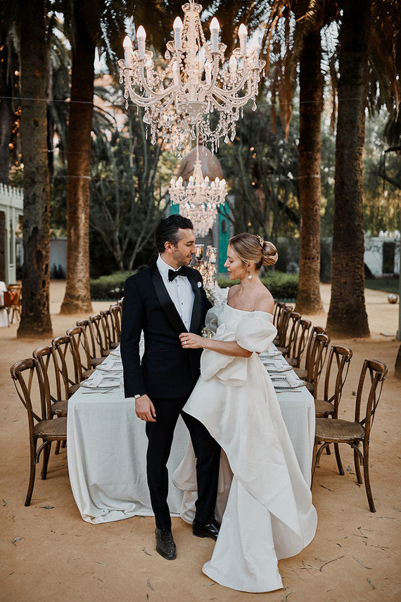 elegant bride and groom