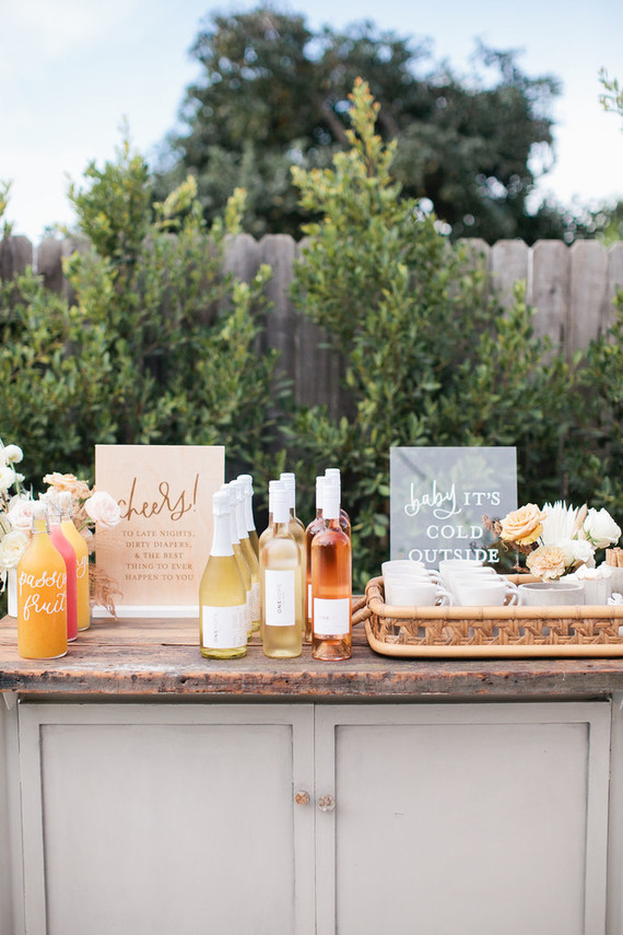 bar at baby shower
