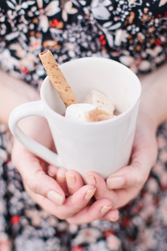 hot cocoa bar at baby shower