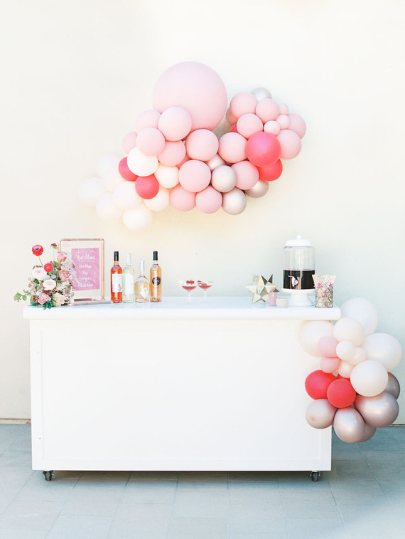 Pink bar with balloon decor