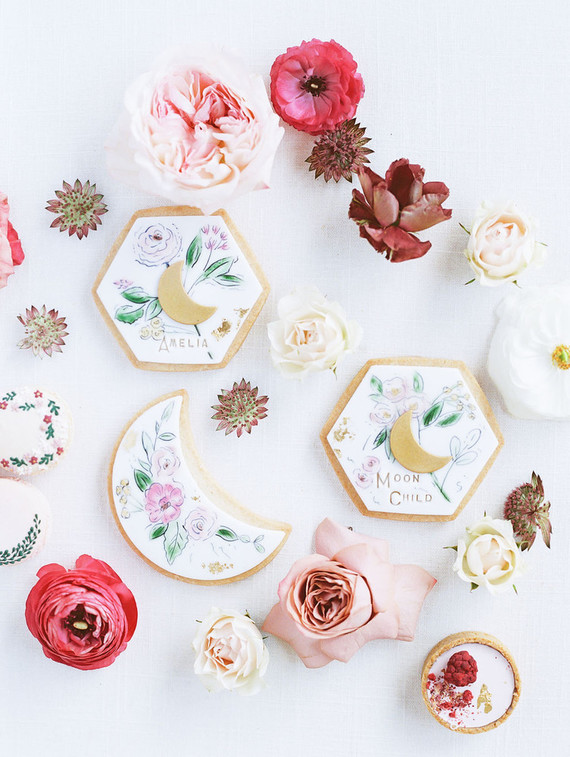 Moon themed sugar cookies