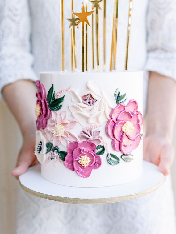 Floral 1st birthday cakes