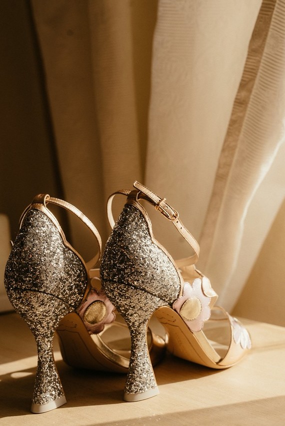 Sparkly bridal shoes