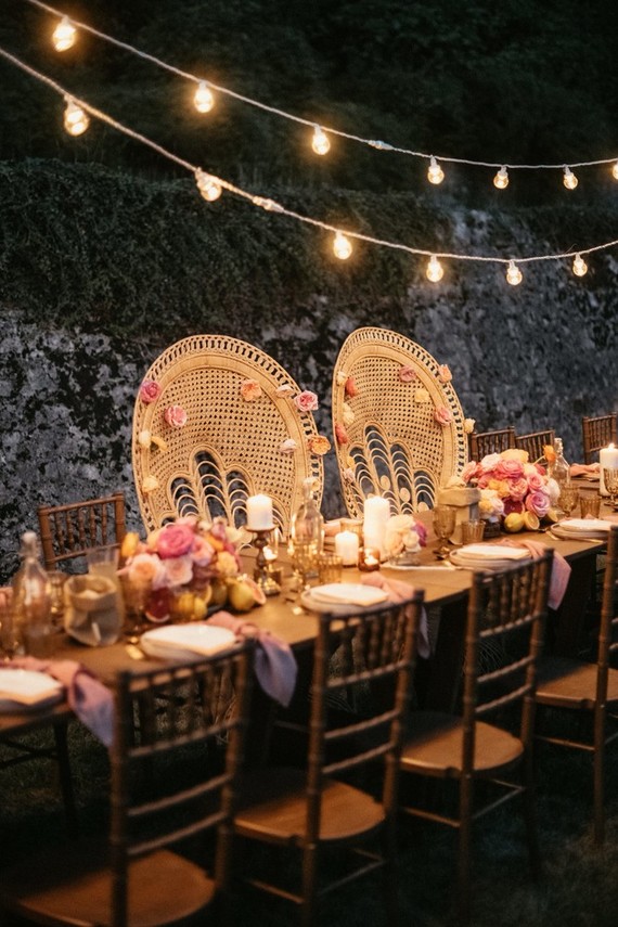Peacock chairs for head table