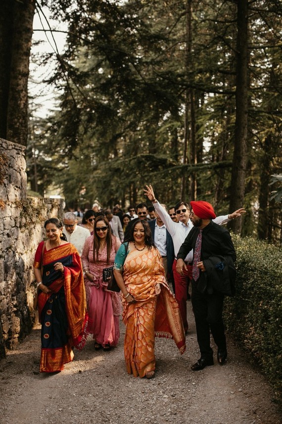 modern Indian wedding in a medieval castle