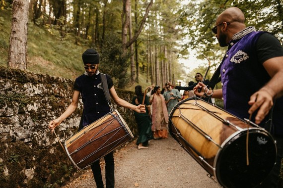 modern Indian wedding in a medieval castle