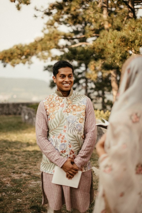 neutral Indian groom fashion