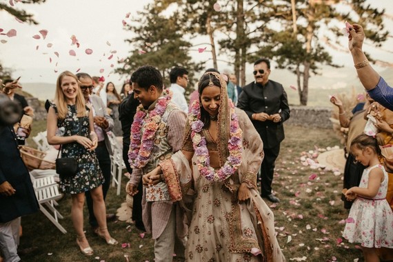 modern bohemian Indian wedding ceremony