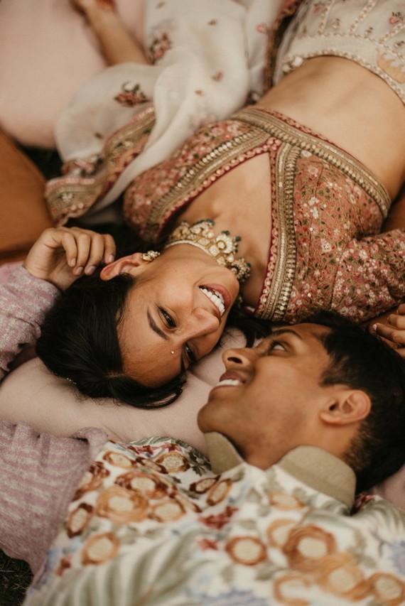 modern Indian wedding in a medieval castle
