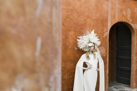 Dramatic bridal headpiece