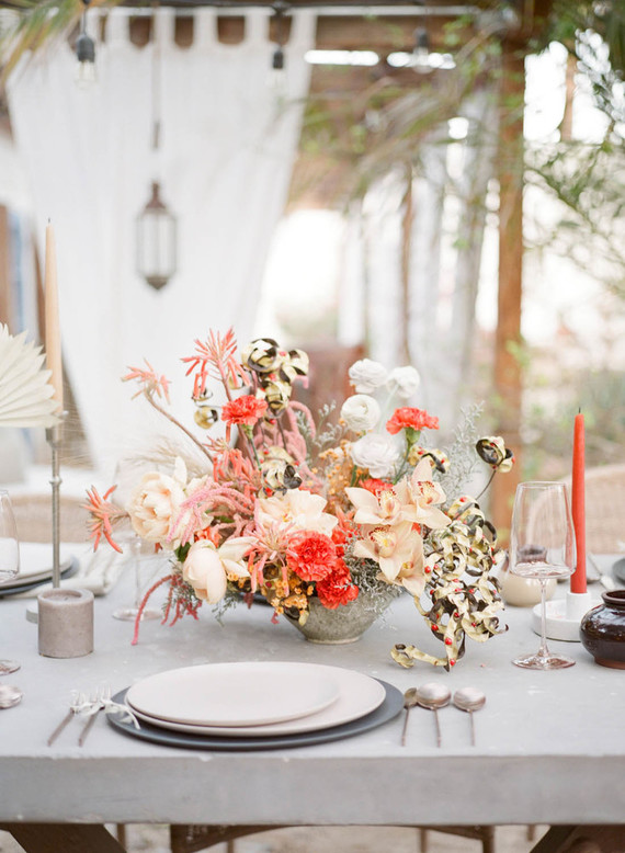 Bright floral centerpiece
