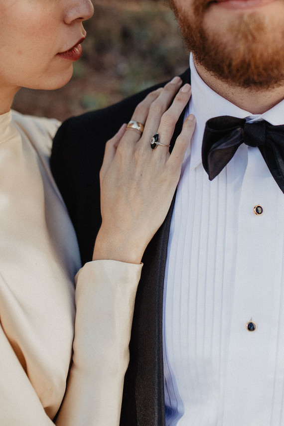 Bride and groom wedding jewelry