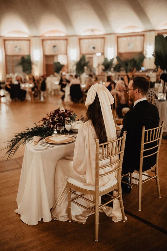 Vintage reception dress with bow