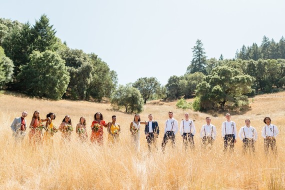 Bright, rustic orange + yellow Northern California ranch wedding