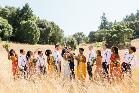Bright, rustic orange + yellow Northern California ranch wedding