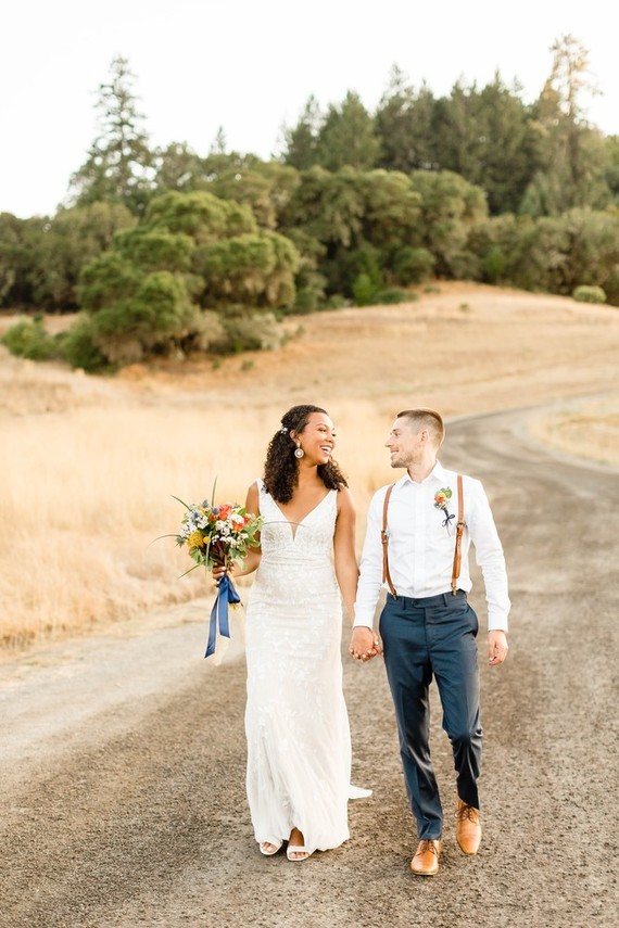Bright, rustic orange + yellow Northern California ranch wedding
