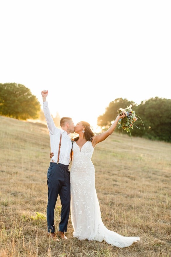 Bright, rustic orange + yellow Northern California ranch wedding