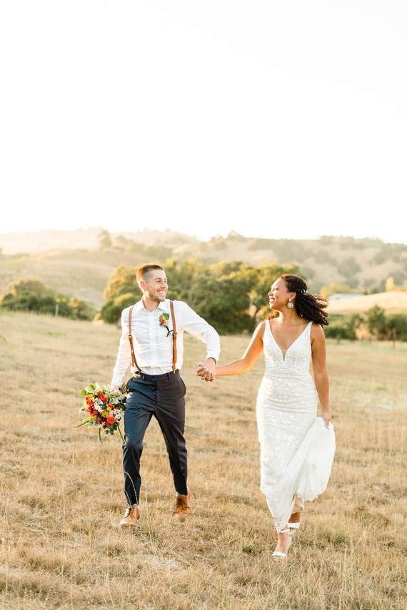 Bright, rustic orange + yellow Northern California ranch wedding