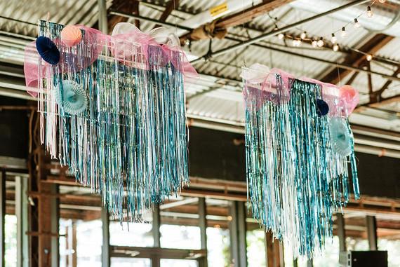 DIY wedding fringe installation
