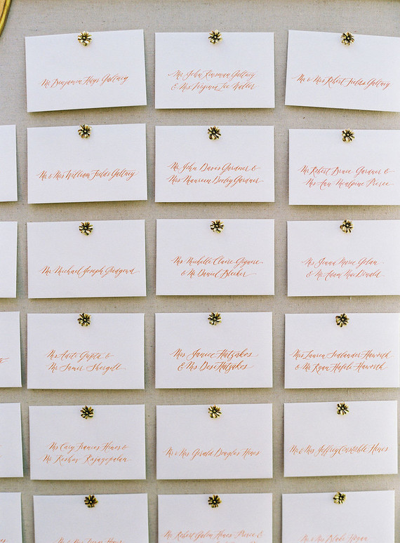 Unique, colorful seating chart idea