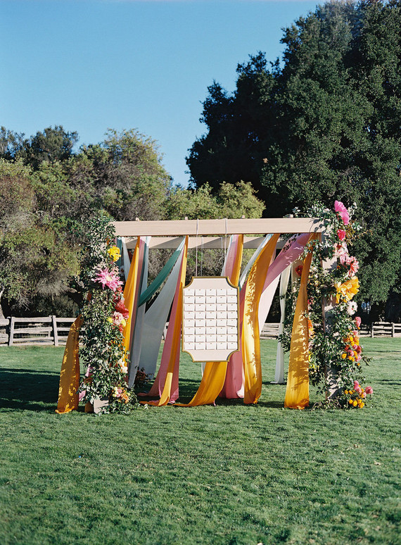 Unique, colorful seating chart idea