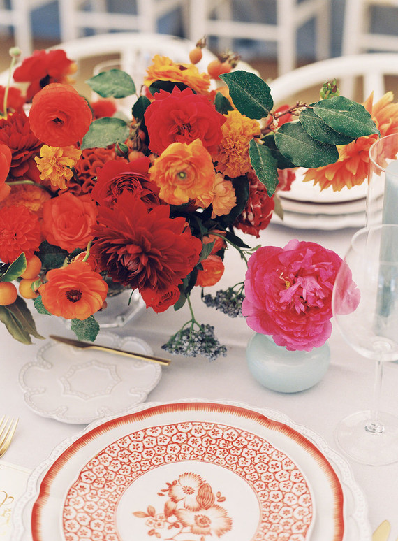 Red place setting