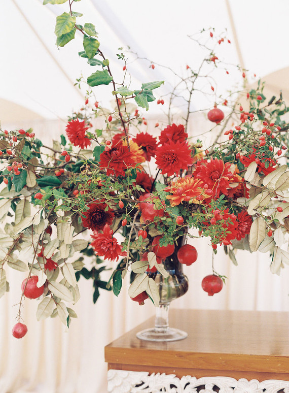 Red wedding flowers