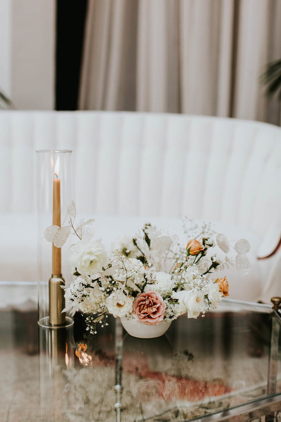 Blush and white wedding flowers