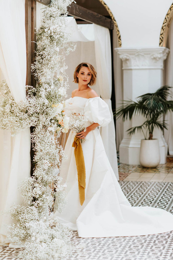 Monique Lhuillier two piece wedding dress