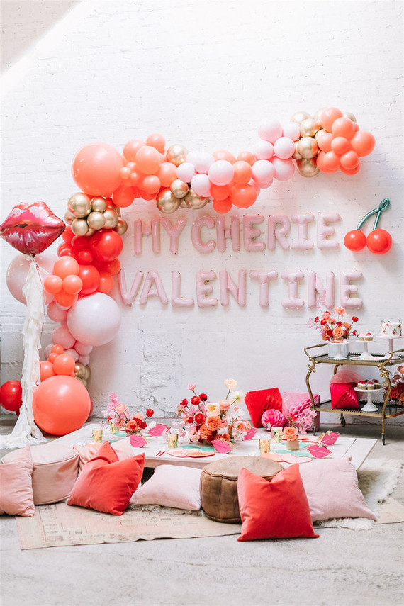 Cherry themed kids Valentineâ€™s Day party ideas