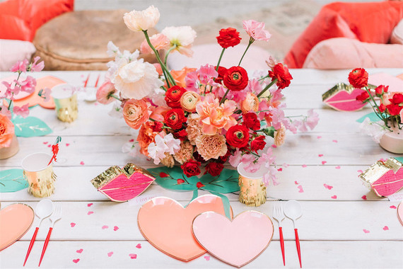 Red centerpiece for Valentine's florals