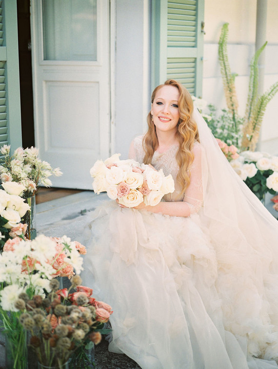 Dramatic ruffle wedding dress