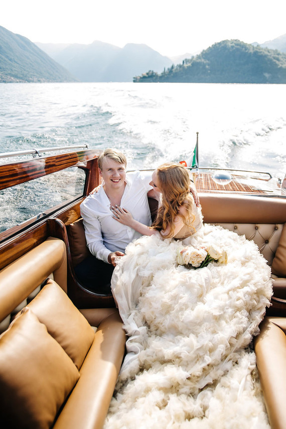 Dramatic ruffle wedding dress