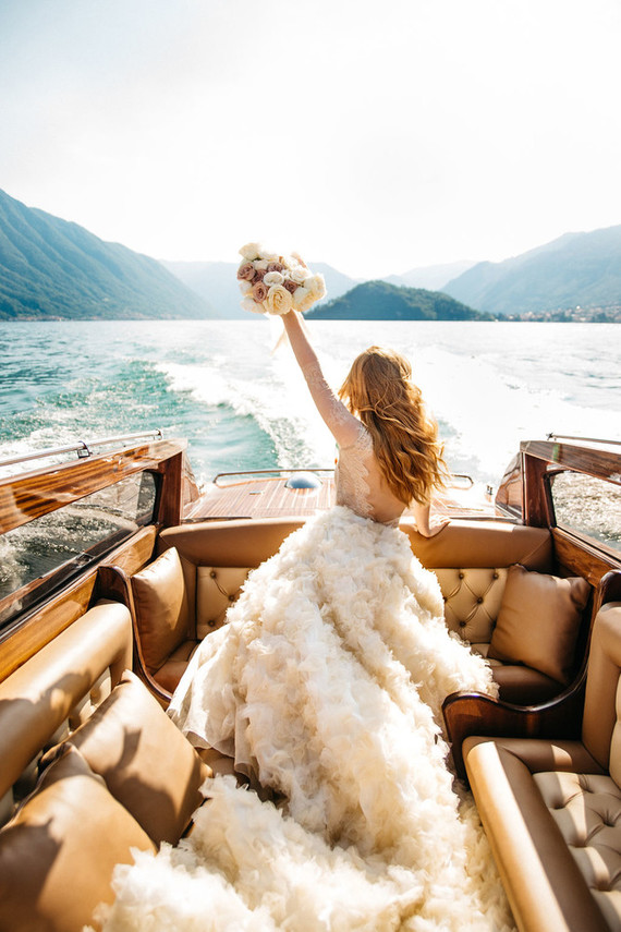 Dramatic ruffle wedding dress