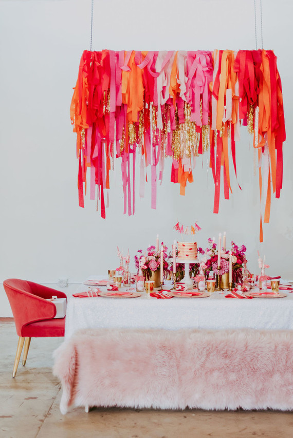DIY crepe paper fringe hanging Inspiration