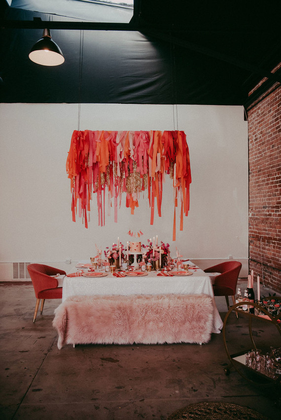 DIY crepe paper fringe hanging