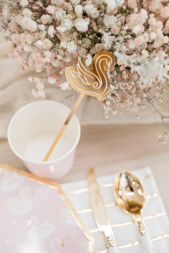 Pink Swan-themed 1st birthday Inspiration